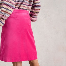 Coral Velvet Mini Skirt