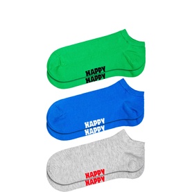 Three-Pack Solid Logo Low Socks