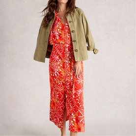 Kiki Kimono Floral Flared Dress