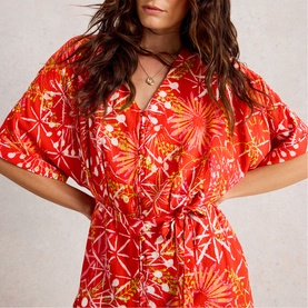 Kiki Kimono Floral Flared Dress