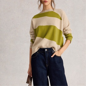 Kitty Abstract Stripe Cashmere Sweater