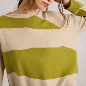 Kitty Abstract Stripe Cashmere Sweater