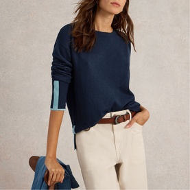 Olive Contrast Trim Sweater