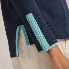 Olive Contrast Trim Sweater