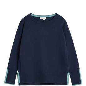 Olive Contrast Trim Sweater