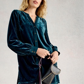 Olive Velvet Tunic