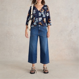 Tia Cropped Wide Leg Jeans