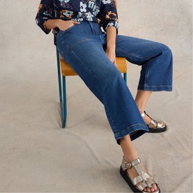 Tia Cropped Wide Leg Jeans