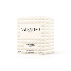 Valentino Born In Roma Ivory Donna Eau de Parfum 100ml, cream textured box with embossed diamond pattern