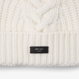 Yuki Cable Knit Logo Beanie