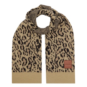 Leopard Logo Knit Scarf