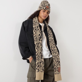 Leopard Logo Knit Scarf