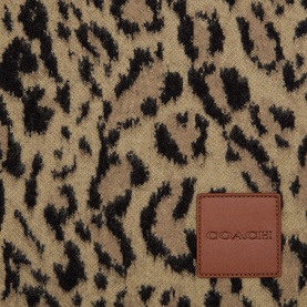 Leopard Logo Knit Scarf