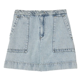 Patch Pocket High-Rise Denim Shorts