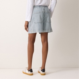 Patch Pocket High-Rise Denim Shorts