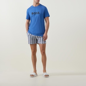 Flounder Stripe Logo Swim Shorts