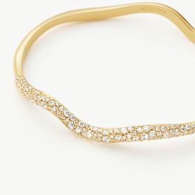 Molten Snow Ripple Hinged Bangle