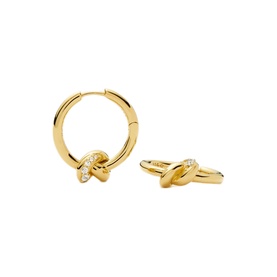 Lucy Williams Pav&eacute; Knot Small Hoop Earrings