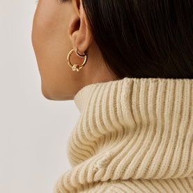 Lucy Williams Pav&eacute; Knot Small Hoop Earrings