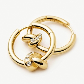 Lucy Williams Pav&eacute; Knot Small Hoop Earrings