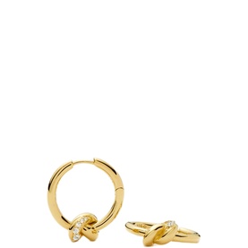 Lucy Williams Pav&eacute; Knot Small Hoop Earrings
