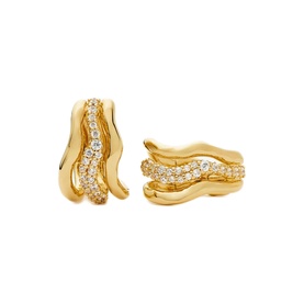 Molten Snow Triple Small Hoop Earrings