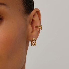 Molten Snow Triple Small Hoop Earrings
