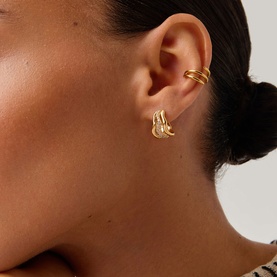 Molten Snow Triple Small Hoop Earrings
