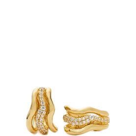 Molten Snow Triple Small Hoop Earrings