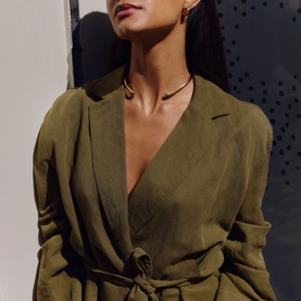 Molten Snow Torque Statement Necklace