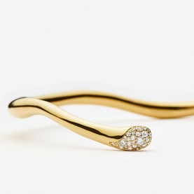 Molten Snow Torque Statement Necklace