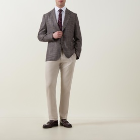 Check Silk Air Single-Breasted Blazer