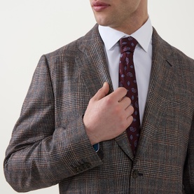 Check Silk Air Single-Breasted Blazer