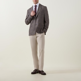 Check Silk Air Single-Breasted Blazer