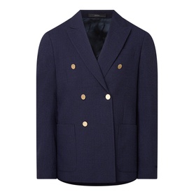 Check Double-Breasted Blazer