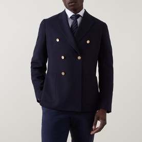 Check Double-Breasted Blazer