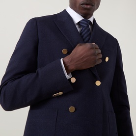 Check Double-Breasted Blazer