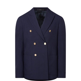 Check Double-Breasted Blazer