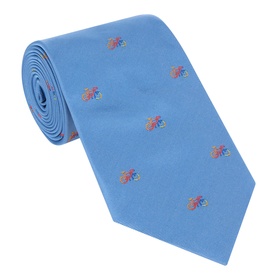 Bike Embroidered Silk Tie