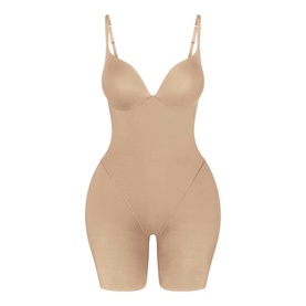 Butt And Hip Enhancing Mid Thigh Bodysuit Clay