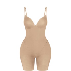 Butt And Hip Enhancing Mid Thigh Bodysuit Clay
