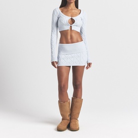 Cableknit Cardigan Zen Blue
