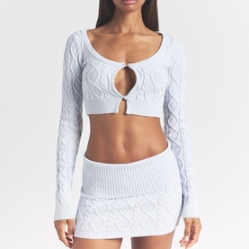 Cableknit Cardigan Zen Blue