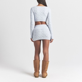 Cableknit Cardigan Zen Blue