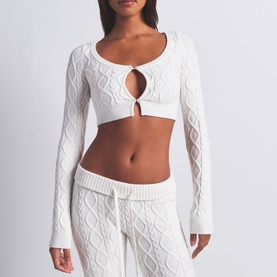 Cableknit Cardigan Ivory