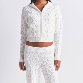 Cableknit Straight Leg Pants Ivory