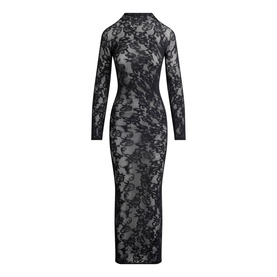 Mock Neck Long Dress Obsidian