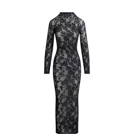 Mock Neck Long Dress Obsidian