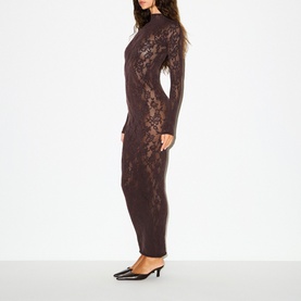 SKIMS Mock Neck Long Dress Espresso SKIMS Mock Neck Long Dress Espresso