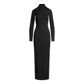 Turtleneck Long Dress Obsidian